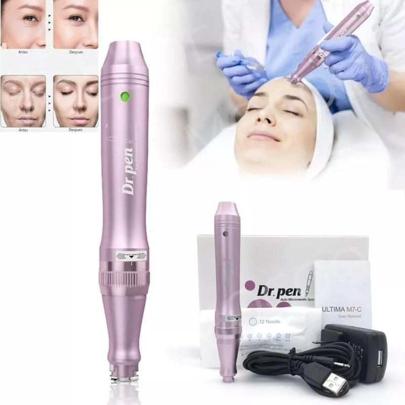 Dr. Pen Dermapen M7 Metálico Alámbrico Recargable Mas 2 Cartuchos