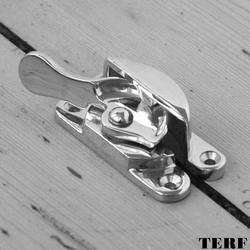 TERF® Traditional Polished Chrome Sash Window Lock Catch Latch Fitch