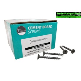 4.2 x 32mm Cement Board Screws Twin Cut Point - Exterior Plus Grey Coating - Box of 200