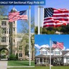 25FT Flag Pole Kit, Heavy Duty 12 Gauge Extra Thick