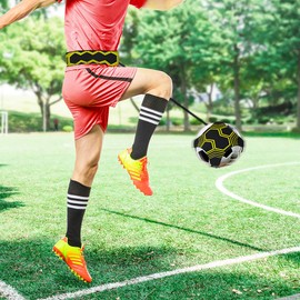 Football Kick Trainer,football training aid.Hands Free Solo Practice Training Aid With Belt & Elastic Rope.Perfect for Football Skills Improvement.Fit for Balls Size #3#4#5,Football Training Equipment