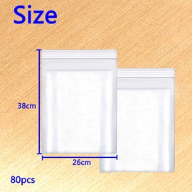 HVDHYY 26 x 38 cm Ziplock Bags Large Transparent Zip Bags 80 Pieces Poly Bag Sealing Bag Resealable Applicable Craft Supplies, Clothes Storage
