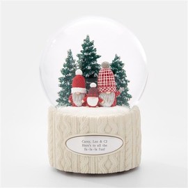 Things REMEMEBRED Engraved Plaid Gnome Trio Snow Globe (Free Customization)