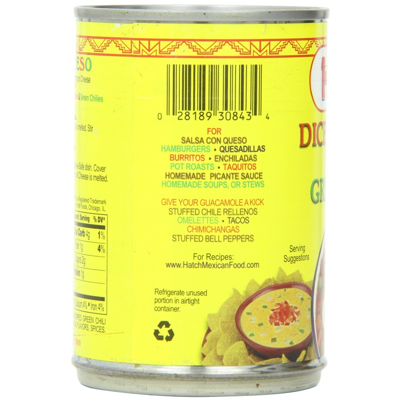 Hatch Tomatoes Diced with Green Chilies, Medium, 10-Ounce (Pack of