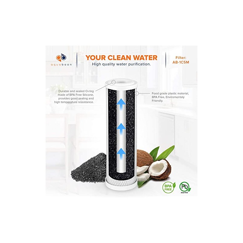 Aquaboon 5 Micron 10 x 2.5 Carbon Block Water Filter