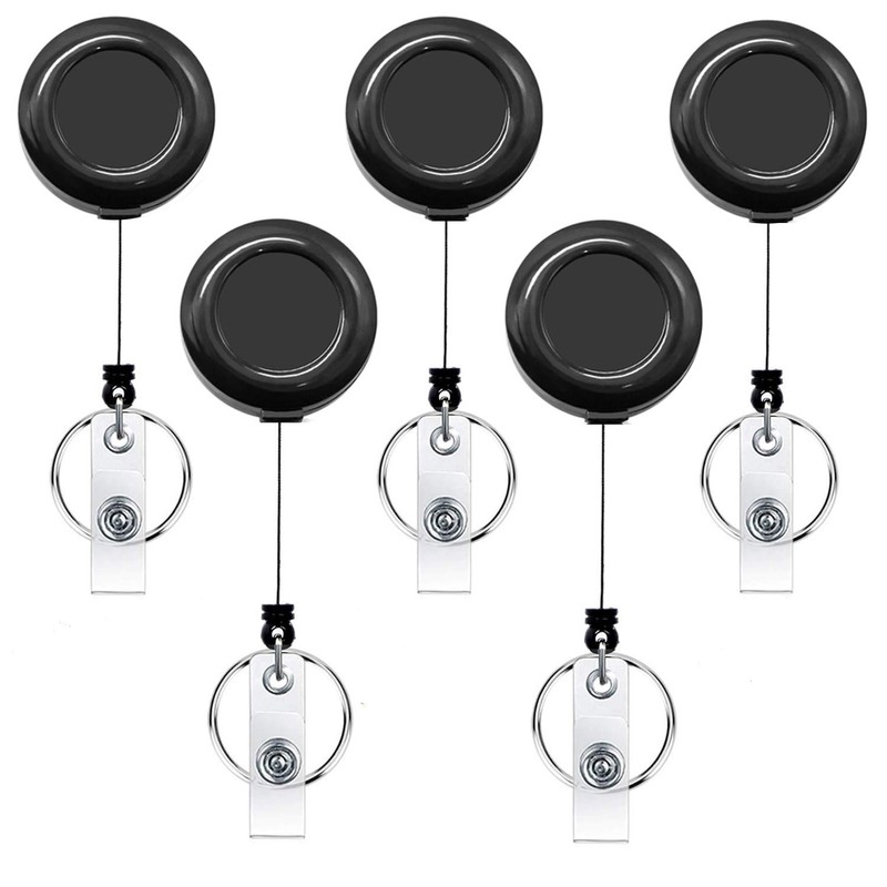 AMUU Name Badge Reel Hanging Name Badge Reel Black Set