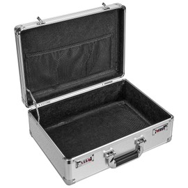 GODLONSEN File Organizer Storage Box - 18.8 x 14.5 x 6.2 Inch X-Large, Portable Locking Storage Totes with Dual Combination Locks, Lock Boxes for Personal Items, Cash, Briefcase - Silver