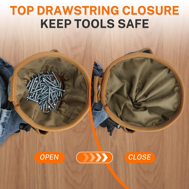 MELOTOUGH Mini Nail and Screw Pouch with Drawstring Closure |