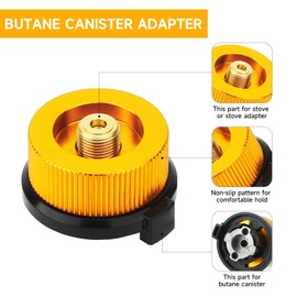 SAN LIKE 3pcs Camping Stove Adapter Butane Canister Adapter Refill Adapter EN417 Lindal Valve Canister Shifter Propane Adapter Isobutane Fuel Canister with Exhaust Air Pressure Button