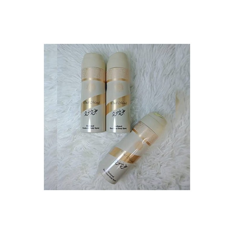 Lattafa Oud Mood Perfumed Deodorant Spray, 6.67 Ounce (Unisex)