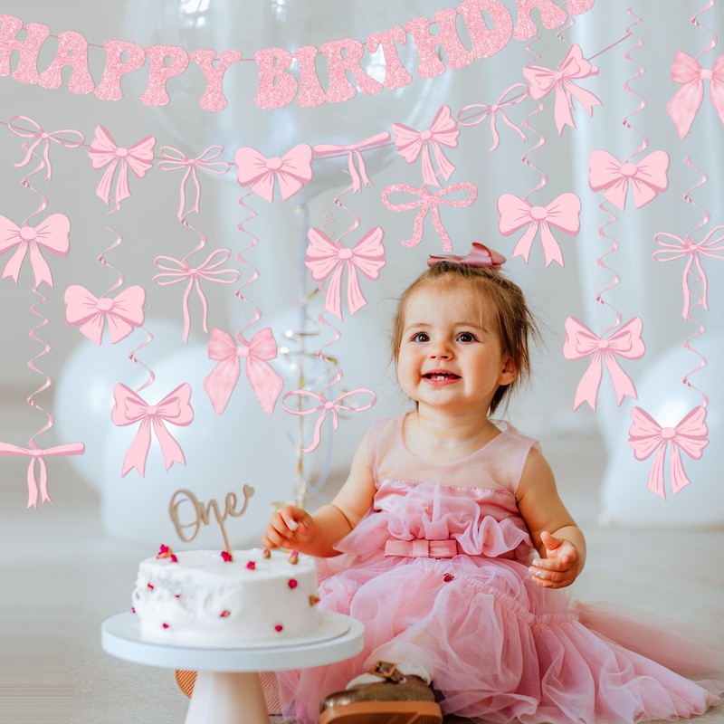Pink Bow Birthday Party Decorations