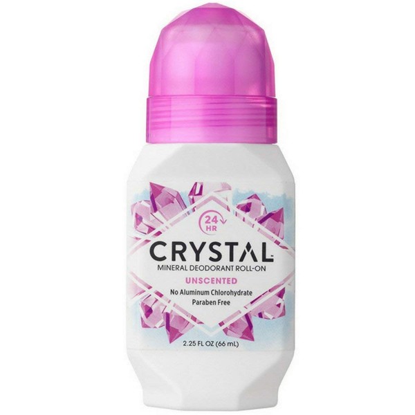 Crystal Mineral Body Deodorant Roll-On, Unscented, 2.25 Fl Oz (Pack of 6)