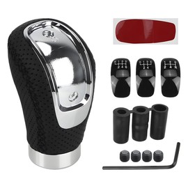 JNNJ Car Gear Knob, Manual Leather Gear Shift Knob Stick Head Shifter Lever Stick, Shift Lever 5 6 Speed Shift Knob, Modification Shifts Head Gears Shifter Manual Transmission(Black)