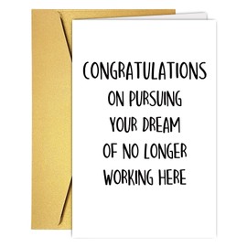 Bhiosng Humorous Leaving Cards Farewell Cards for Colleagues, Funny Retirement Card New Job Cards Goodbye Cards for Coworkers Boss, Office Job Leaving Card Congratulations New Job Card