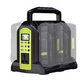 350W Power Inverter for Ryobi 40V Li-ion Battery, OP401 4-Port 40V to 120V Pure Sine Wave Inverter with LED Light, 3 USB-A Port, 1 USB-C Port, 1 DC Port, Power Station for Camping Emergency(Tool Only)