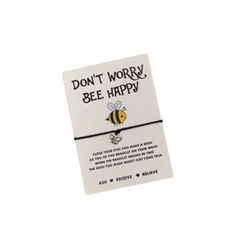 Bee gift | Bee wish string bracelet | Don't worry bee happy gift