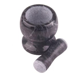 CL Mortero De Marmol Con Maja Pistillo Molcajete Especias Gris