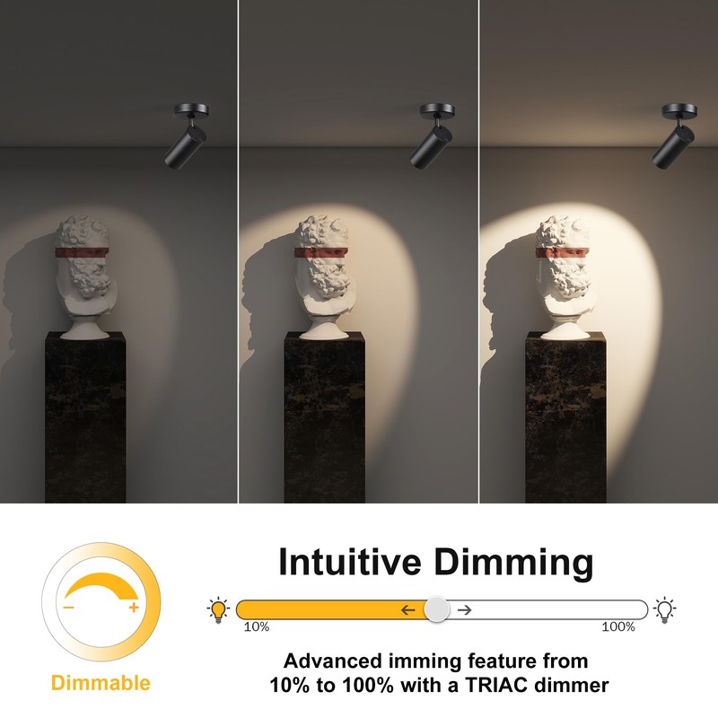 Opulux 12W LED Dimmable Ceiling Spotlight Indoor - Adjustable Surface