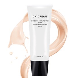 Crema Cc Correctora Del Tono De Piel Fps 50, Nueva Crema Cc De Cosméticos, Prebase De Maquillaje, Corrector Hidratante Para El Tono De Piel (Natural, 1 Unidad)