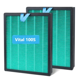 Vital 100S Filter Replacement Compatible with Vital 100S Air Purifier, 3-in-1 H13 True HEPA and High-Efficiency Activated Carbon Filter, Part #Vital 100S-RF-TX, 2 Pack, Green