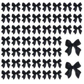 Bow Nail Charm, 3D Bow Nail Decoration Resin Bow Nail Rhinestones Bowknot, Black Nail Charms for Phone Cases Scrapbooks Envelope Cards Making