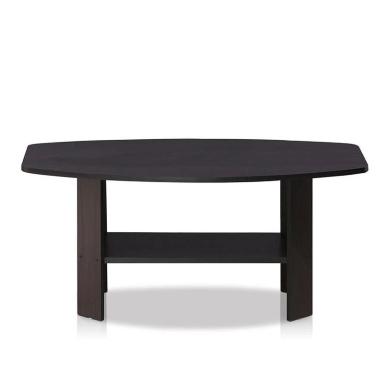 Furinno Engineered Wood Simple Design Coffee Table in Dark Walnut
