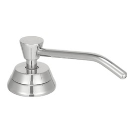 Stardrix Heavy Duty Brass Countertop Liquid Soap Dispenser, Commercial Grade Top Fill Built-in Soap Dispenser with 34 oz/ 1L Bottle for Bathroom, Kitchen, Public Restroom, Chrome Finish, 4” Spout