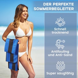 Jokisa Set of 2 Microfibre Beach Towels, XXL 90 x 180 cm, Microfibre Towels, Compact and Sandproof, Lightweight and Quick-Drying Gym Towel for the Beach, Gym, Travel