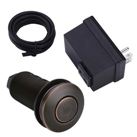 BESTILL Sink Top Garbage Disposal Air Switch Kit with Single Outlet,Oil Rubbed Bronze/ORB (Long Button with Brass Cover)