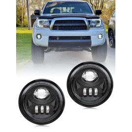 Largoods Toyota Tacoma LED Fog Light 4.7 Inch Recessed PC Lens LED Work Light Auxiliary Light Bright Bumper Light Round Easy Installation 6000K IP67 Waterproof Long Life Low Wear Black Set of 2
