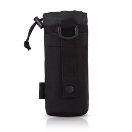 LHKJ Water Bottle Bag Molle Waterproof Nylon Bottle Holder Bag for Hiking Cycling Camping (Black)