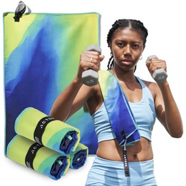 Acteon - Toalla de gimnasio premium – Antibacteriana, ultracompacta que lucha contra el olor, ideal para correr, deportes, yoga, campamento, senderismo, Anochecer, 4 -pack