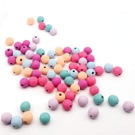 DAHI wooden beads colourful wooden balls round mixed wood beads with hole craft beads for DIY jewellery making.