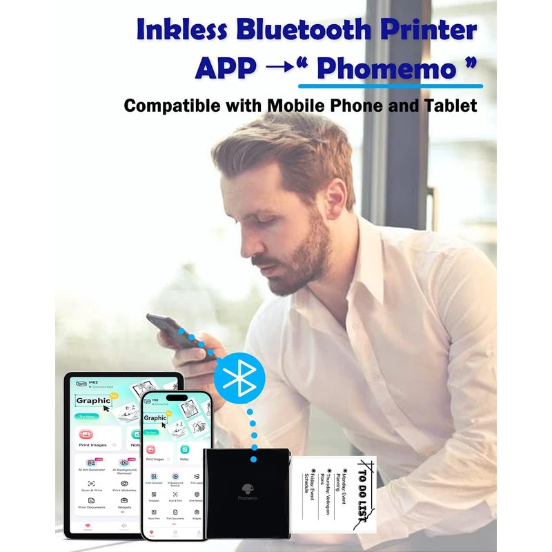 Phomemo Mini Sticker Printer- Mini Printer Sticker Maker Machine M02,