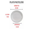 Anforama- Santa Anita Plato Tipo Ceramica Blanca Pastelero,arrocero 20cm 10