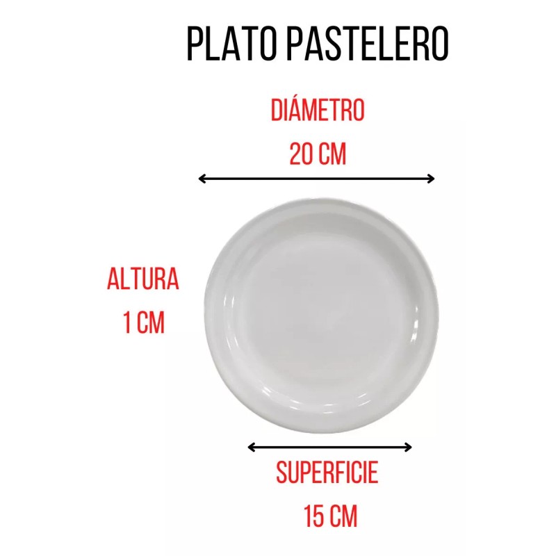 Anforama- Santa Anita Plato Tipo Ceramica Blanca Pastelero,arrocero 20cm 10