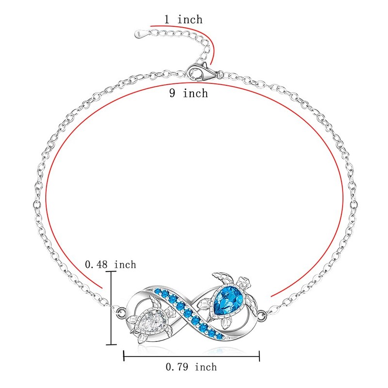 Fenthring Sea Turtle Anklet Infinity Turtle Ankle Bracelets for Women