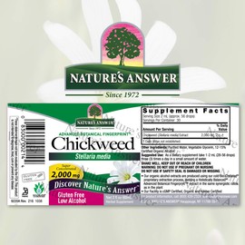 Nature's Answer Chickweed Herb with Organic Alcohol, 2-Fluid Ounces | Promotes Healthy Skin | Helps with Itchy Skin | Supports Skin Hydration