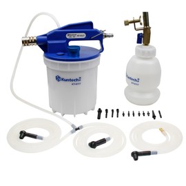 Kuntech Vacuum Brake Bleeder Kit with 2L Brake Fluid Extractor and 1L Refilling Bottle, One Person Pneumatic Vacuum Bleeder Tools, Air Pressure Brake Bleeder Tools for Auto Car Truck