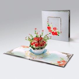 CUTPOPUP Roses Flower - Birthday Cards for Women, Mothers Day Cards Pop Up, Flowers 3D Greeting Card for Wife Daughter Her Girl Sister Mum Mom UK