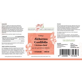 Alchornea Cordifolia Tincture 100 ml | Christmas Bush Drops (1:4 Extract) | Highest Quality from Austria | Vegan Dietary Supplement without Additives | Bitter Leaf, Ipa, Serpentwood