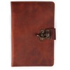 LONDO Genuine Leather Portfolio with Notepad and Snap Closure (Brown,