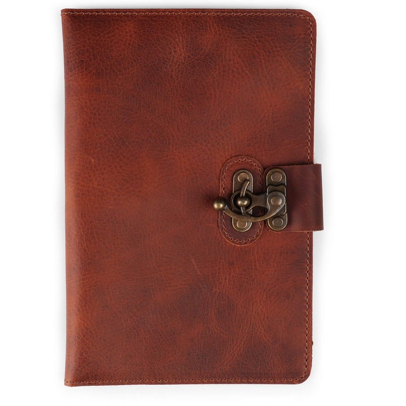 LONDO Genuine Leather Portfolio with Notepad and Snap Closure (Brown,