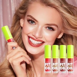 LUHI 4 Colors Esmalte de labios con aceite de , lip oil,brillo labial,maquillaje gloss,set de gloss para mujer,juego de de labios hidratante,Nutrición