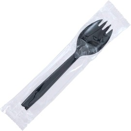 Nagao 200858 Disposable Sparking Spoons, 6.3 inches (16 cm), Black, Individually Wrapped, Set of 100