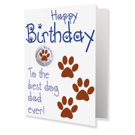 AK Giftshop Birthday Card From The Dog For Dad With Badge