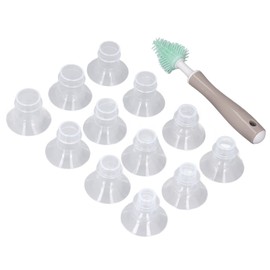 Inserto de Brida de Silicona Seguro, 13MM, 15MM, 17MM, 19MM, 21MM, 24MM, Inserto de Brida para Extractores de Leche con 1 Cepillo para Piezas de Lactancia