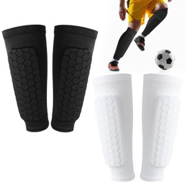 2 Pairs of Football Shin Pads for Men and Children, Shockproof Shin Pads for Football, Breathable, Non-Slip Shin Pads