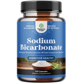 High Purity Sodium Bicarbonate Capsules for pH Balance, Digestive Support, and Heartburn Relief - 650mg Per Serving - Non-GMO, Gluten-Free, Easy-to-Swallow, GMP-Certified Formula - 120 Capsules