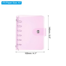 PATIKIL A7 Clear Binder Cover Flexible PVC Refillable Notebook Shell Snap Button Close DIY Meeting Notebook Folder, Purple